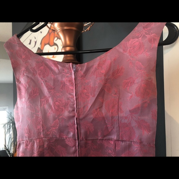 60s satin pink empire gown - Picture 4 of 5